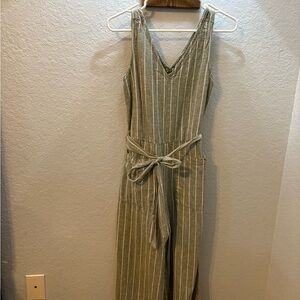 Striped Olive Jumpsuit